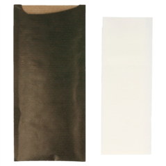 Image SACS COUVERTS + SERVIETTE 'JUST IN TIME' 80 + 10 PE G/M2 8,5x19,5 CM NOIR KRAFT VERGÉ (250 UNITÉ) #3