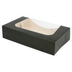 RÉCIPIENTS SUSHI+FÊNETRE  275 G/M2 17,5x12x4,5 CM NOIR CARTON (400 UNITÉ)