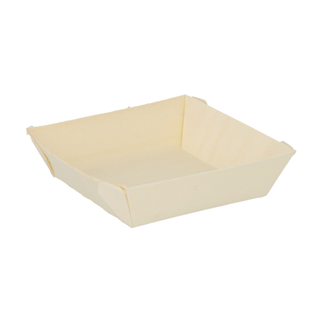 Image BARQUETTES CARRÉES  7x7x2 CM NATUREL BOIS (500 UNITÉ) #1