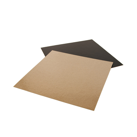 Image CARTONS PÂTISSERIE DEUX FACES  1100 G/M2 22x22 CM CHOCOLAT/PRALINÉ CARTON (100 UNITÉ) #1