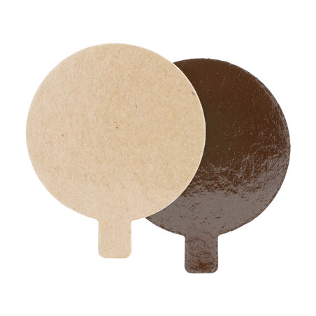 Image CARTONS PÂTISSERIE DEUX FACES  1100 G/M2 Ø 8 CM CHOCOLAT/PRALINÉ CARTON (200 UNITÉ) #1