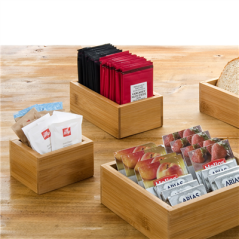 Image BOÎTE POUR BUFFET  8x8x5 CM NATUREL BAMBOU (1 UNITÉ) #4