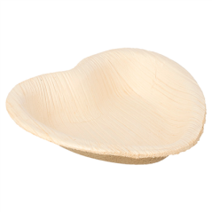 Image ASSIETTES "COEUR" 'ARECA'  10x10x1,5 CM NATUREL ARECA (200 UNITÉ) #3