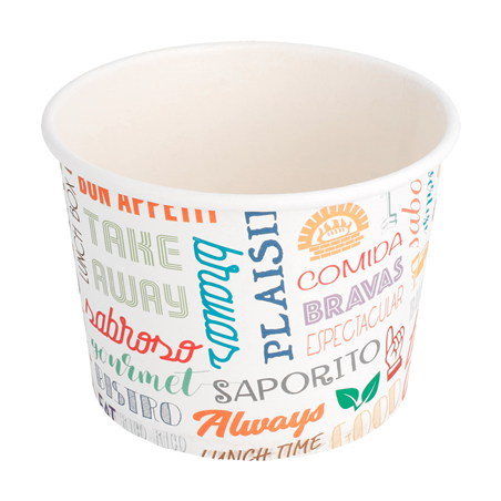 Image POTS 'PAROLE' 500 ML 280 + 18 PE G/M2 Ø11x8,2 CM BLANC CARTON (500 UNITÉ) #1