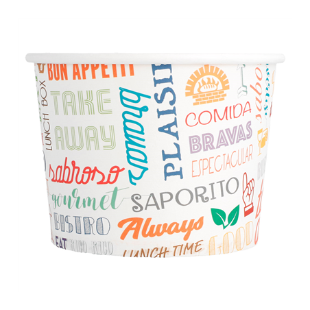 POTS 'PAROLE' 500 ML 280 + 18 PE G/M2 Ø11x8,2 CM BLANC CARTON (500 UNITÉ)