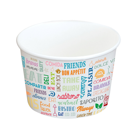 POTS 'PAROLE' 1000 ML 300 + 18 PE G/M2 Ø13,5x10,4 CM BLANC CARTON (500 UNITÉ)