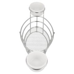 Image CORBEILLES OVALES + 2 POTS  26x10x5,3 CM CHROME ACIER (6 UNITÉ) #3