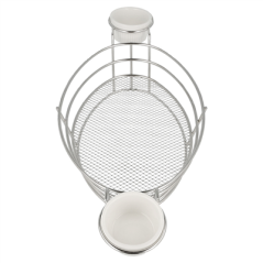 Image CORBEILLES OVALES + 2 POTS  32,5x15x5,8 CM CHROME ACIER (6 UNITÉ) #3