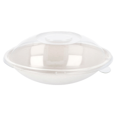 Image BOLS OVALES + COUVERCLES 'BIONIC' 22x13,5x5,5+4,5 CM BLANC BAGASSE (100 UNITÉ) #1