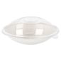 Image BOLS OVALES + COUVERCLES 'BIONIC'  22x13,5x5,5+4,5 CM BLANC BAGASSE (100 UNITÉ) #1