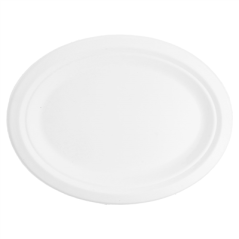 Image PLATEAUX OVALES 'BIONIC'  26,3x19,9x2 CM BLANC BAGASSE (600 UNITÉ) #3