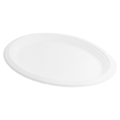 Image PLATEAUX OVALES 'BIONIC' 31,8x25,5x2,2 CM BLANC BAGASSE (600 UNITÉ) #1