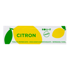 Image RINCE-DOIGTS FLUSHABLE 'ROLL-IT - CITRON' 50 G/M2 14,5x4 CM BLANC CELLULOSE (1280 UNITÉ) #1