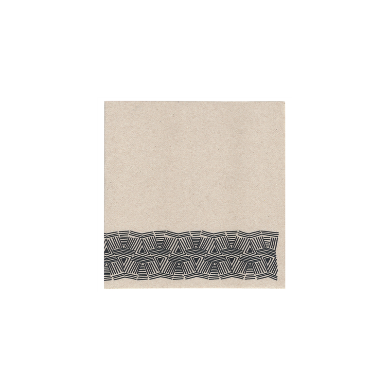 SERVIETTES ECOLABEL 'DOUBLE POINT - MAYA' 18 G/M2 40x40 CM NATUREL OUATE RECYCLÉE (1200 UNITÉ)