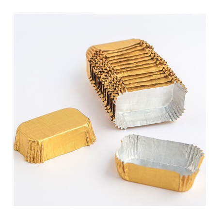 Image CAPSULES 'PETITS FOURS'  4,7x3,7x1,5 CM DORE ALUMINIUM (1000 UNITÉ) #1