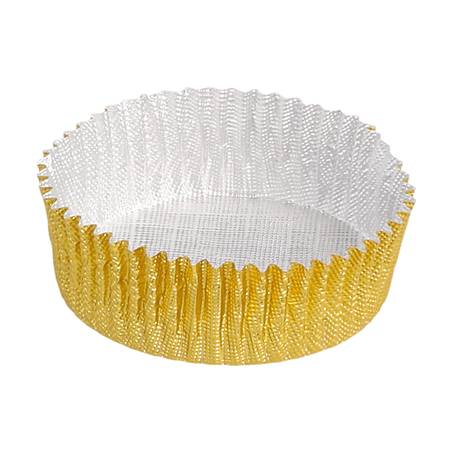 Image CAPSULES MILANO 'PETITS FOURS'  Ø 3,9x1,3 CM DORE ALUMINIUM (1500 UNITÉ) #1