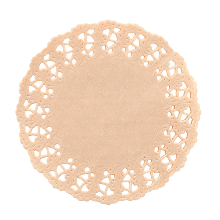 Image DENTELLES RONDES AJOURÉES  40 G/M2 Ø 19 CM NATUREL KRAFT (250 UNITÉ) #1