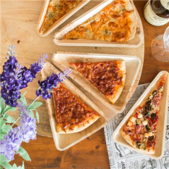 Image ASSIETTES TRIANGULAIRES 'ARECA'  23x15,5x2,2 CM NATUREL ARECA (200 UNITÉ) #4