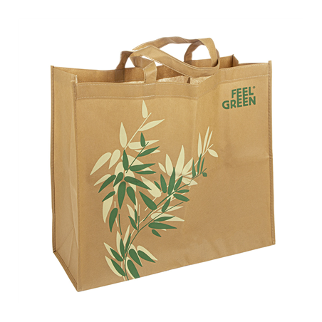 Image SACS RÉUTILISABLES 'FEEL GREEN' 80 G/M2 45+20x40 CM NATUREL SPUNBOND (50 UNITÉ) #1