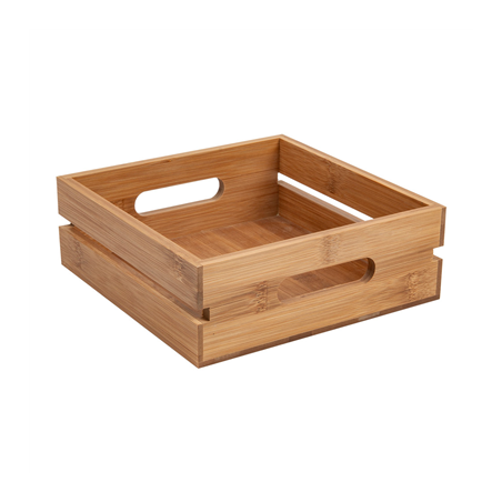 Image BOÎTE PORTABLE  20x20x7 CM NATUREL BAMBOU (1 UNITÉ) #1