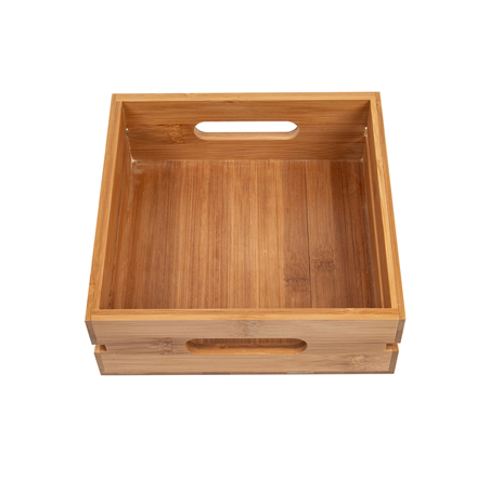 BOÎTE PORTABLE  20x20x7 CM NATUREL BAMBOU (1 UNITÉ)