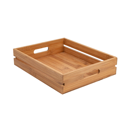 Image BOÎTE PORTABLE  32,5x26,5x7 CM NATUREL BAMBOU (1 UNITÉ) #1