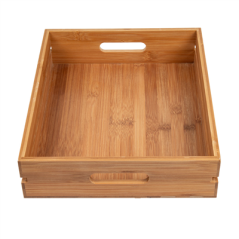 BOÎTE PORTABLE 32,5x26,5x7 CM NATUREL BAMBOU (1 UNITÉ)