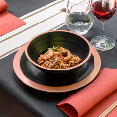 Image BOLS 'ASAMI WARE' 1600 ML Ø23,3x9,7 CM NOIR MÉLAMINE (6 UNITÉ) #4