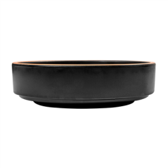 ASSIETTES CREUSES 'ASAMI WARE' 450 ML Ø15,3x4,3 CM NOIR MÉLAMINE (12 UNITÉ)