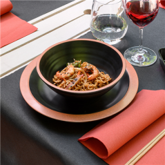 Image ASSIETTES 'ASAMI WARE' 550 ML Ø22,9x3 CM NOIR MÉLAMINE (12 UNITÉ) #4