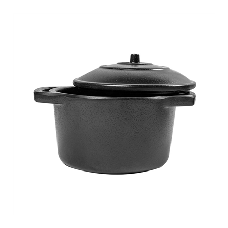 COCOTTES PETITES AVEC ANSES ET COUVERCLE 'ASAMI WARE' 300 ML Ø10,5x6,5 CM NOIR MÉLAMINE (12 UNITÉ)