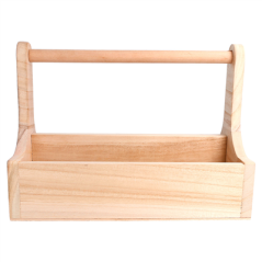 BOÎTE PRÉSENTATION AVEC ANSE  25x15,3x18 CM NATUREL BOIS (1 UNITÉ)