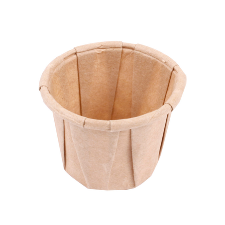 Image POTS TRAITEUR PAPIER PLISSÉ 22 ML (0,7 oz) 80 G/M2 Ø3,8/2,6x2,8 CM NATUREL PARCH.INGRAISSABLE (250 UNITÉ) #1