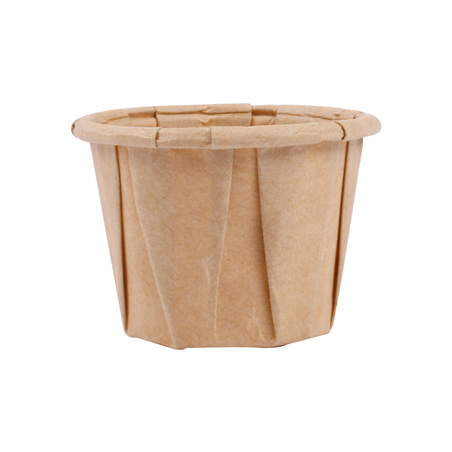 POTS TRAITEUR PAPIER PLISSÉ 22 ML (0,7 oz) 80 G/M2 Ø3,8/2,6x2,8 CM NATUREL PARCH.INGRAISSABLE (250 UNITÉ)