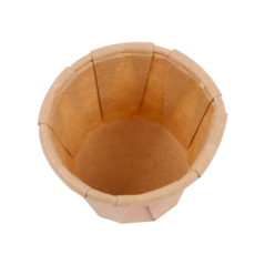 Image POTS TRAITEUR PAPIER PLISSÉ 22 ML (0,7 oz) 80 G/M2 Ø3,8/2,6x2,8 CM NATUREL PARCH.INGRAISSABLE (250 UNITÉ) #3