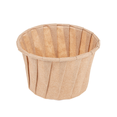 Image POTS TRAITEUR PAPIER PLISSÉ 100 ML (3,2 oz) 80 G/M2 Ø6,6/5x4,2 CM NATUREL PARCH.INGRAISSABLE (250 UNITÉ) #1