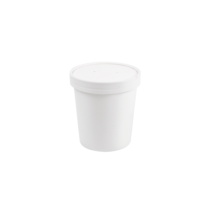 RÉCIPIENTS + COUVERCLES 480 ML - 16 oz 320 + 18 PE G/M2 Ø9,7/7,5x10 CM BLANC CARTON (250 UNITÉ) RÉCIPIENTS + COUVERCLES 480 ML - 16 oz 320 + 18 PE G/M2 Ø9,7/7,5x10 CM BLANC CARTON (250 UNITÉ)