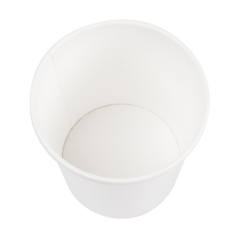 Image RÉCIPIENTS + COUVERCLES 480 ML - 16 oz 320 + 18 PE G/M2 Ø9,7/7,5x10 CM BLANC CARTON (250 UNITÉ) #3