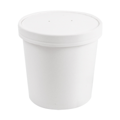 Image RÉCIPIENTS + COUVERCLES 780 ML - 26 oz 330 + 18 PE G/M2 Ø11,7/9,2x11 CM BLANC CARTON (250 UNITÉ) #1
