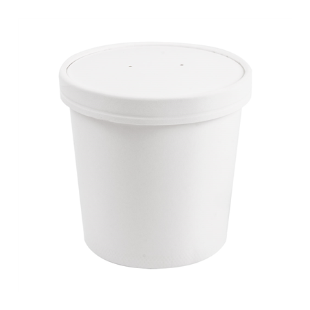 Image RÉCIPIENTS + COUVERCLES 780 ML - 26 oz 330 + 18 PE G/M2 Ø11,7/9,2x11 CM BLANC CARTON (250 UNITÉ) #1