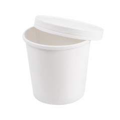Image RÉCIPIENTS + COUVERCLES 780 ML - 26 oz 330 + 18 PE G/M2 Ø11,7/9,2x11 CM BLANC CARTON (250 UNITÉ) #4