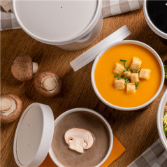 Image RÉCIPIENTS + COUVERCLES 780 ML - 26 oz 330 + 18 PE G/M2 Ø11,7/9,2x11 CM BLANC CARTON (250 UNITÉ) #5