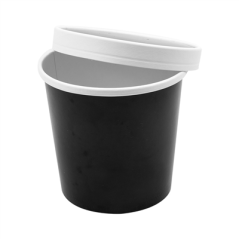Image RÉCIPIENTS + COUVERCLES 780 ML - 26 oz 330 + 18 PE G/M2 Ø11,7/9,2x11 CM NOIR CARTON (250 UNITÉ) #4