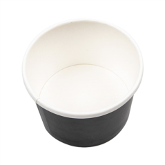 Image RÉCIPIENTS + COUVERCLES 240 ML - 8 oz 300 + 18 PE G/M2 Ø9/7,5x6 CM NOIR CARTON (250 UNITÉ) #3