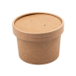 Image RÉCIPIENTS +COUVERCLES 240 ML - 8 oz 300 + 18 PE G/M2 Ø9/7,5x6 CM NATUREL KRAFT (250 UNITÉ) #1