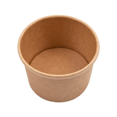 Image RÉCIPIENTS +COUVERCLES 240 ML - 8 oz 300 + 18 PE G/M2 Ø9/7,5x6 CM NATUREL KRAFT (250 UNITÉ) #3