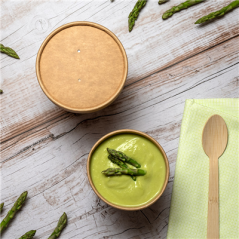 Image RÉCIPIENTS +COUVERCLES 240 ML - 8 oz 300 + 18 PE G/M2 Ø9/7,5x6 CM NATUREL KRAFT (250 UNITÉ) #5