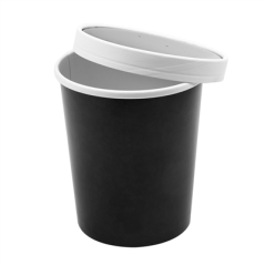 Image RÉCIPIENTS + COUVERCLES 960 ML - 32 oz 330 + 18 PE G/M2 Ø11,7/9,2x13,5 CM NOIR CARTON (250 UNITÉ) #4