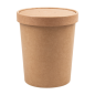 Image RÉCIPIENTS + COUVERCLES 960 ML - 32 oz 330 + 18 PE G/M2 Ø11,7/9x13,5 CM NATUREL KRAFT (250 UNITÉ) #2