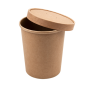 Image RÉCIPIENTS + COUVERCLES 960 ML - 32 oz 330 + 18 PE G/M2 Ø11,7/9x13,5 CM NATUREL KRAFT (250 UNITÉ) #4